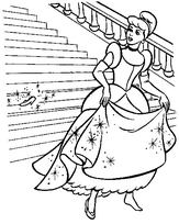 coloriage princesse cendrillon perd sa pantoufle de verre